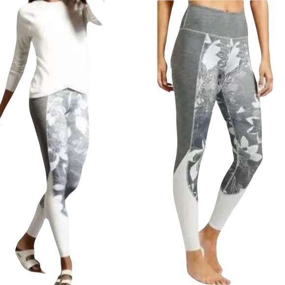 ATHLETA High Rise Tropical Flow Chaturanga Leggings Gray S - Picture 2 of 10